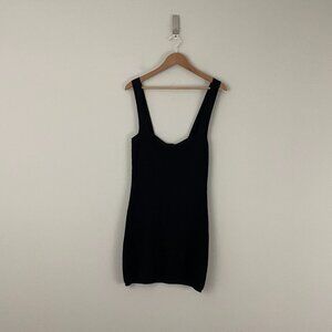 Free People Beach Short & Sweet Knit Mini Dress in Black Size Small